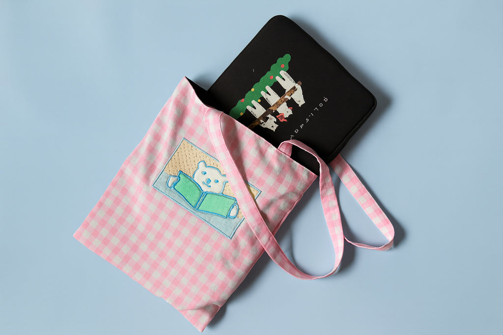 Embroidery Tote Bag (Pink)