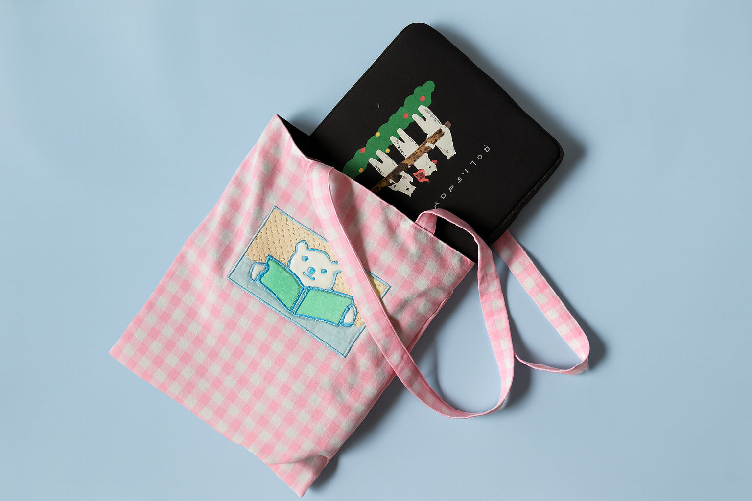 Embroidery Tote Bag (Pink)