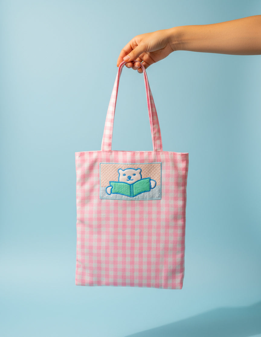 Embroidery Tote Bag (Pink)